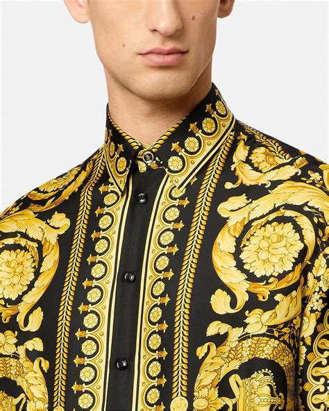 versace barocco print shirt|Versace silk shirt price.